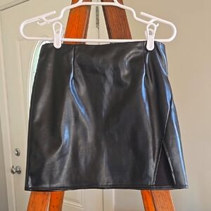 Black Faux Leather Skirt